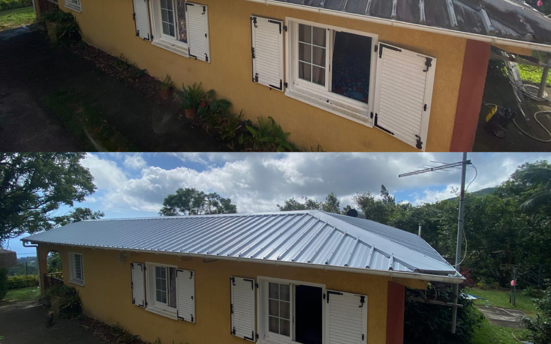 Rénovation d’une toiture en tôle à Saint‑Pierre (La Réunion) – Avant/Après